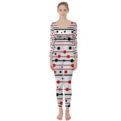 Dots And Lines Long Sleeve Catsuit