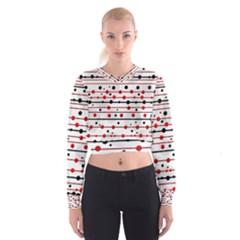 Dots And Lines Women s Cropped Sweatshirt by Valentinaart