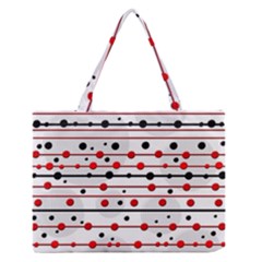 Dots And Lines Medium Zipper Tote Bag by Valentinaart