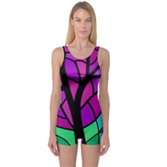 Decorative Tree 2 One Piece Boyleg Swimsuit