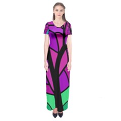 Decorative Tree 2 Short Sleeve Maxi Dress