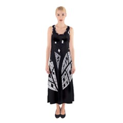 Black And White Tree Sleeveless Maxi Dress