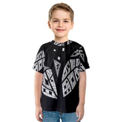 Black And White Tree Kids  Sport Mesh Tee