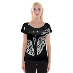 Black And White Tree Women s Cap Sleeve Top by Valentinaart