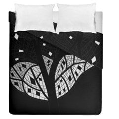 Black And White Tree Duvet Cover Double Side (queen Size)