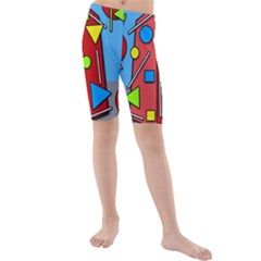 Crazy Building Kids  Mid Length Swim Shorts