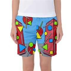 Crazy Building Women s Basketball Shorts