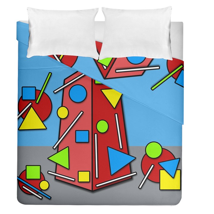 Crazy building Duvet Cover Double Side (Queen Size)