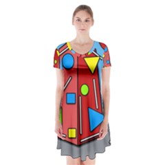 Crazy Building Short Sleeve V-neck Flare Dress