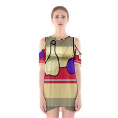 Decorative Art Cutout Shoulder Dress