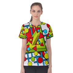 Crazy Geometric Art Women s Cotton Tee