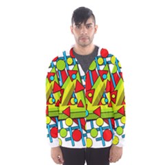 Crazy Geometric Art Hooded Wind Breaker (men) by Valentinaart