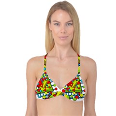 Crazy Geometric Art Reversible Tri Bikini Top