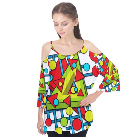 Crazy Geometric Art Flutter Tees by Valentinaart