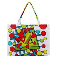 Crazy Geometric Art Medium Zipper Tote Bag