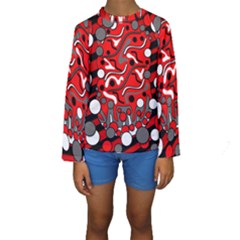 Red Mess Kids  Long Sleeve Swimwear by Valentinaart