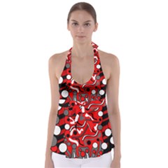 Red Mess Babydoll Tankini Top by Valentinaart