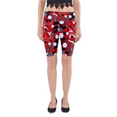 Red Mess Yoga Cropped Leggings