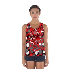 Red Mess Women s Sport Tank Top  by Valentinaart