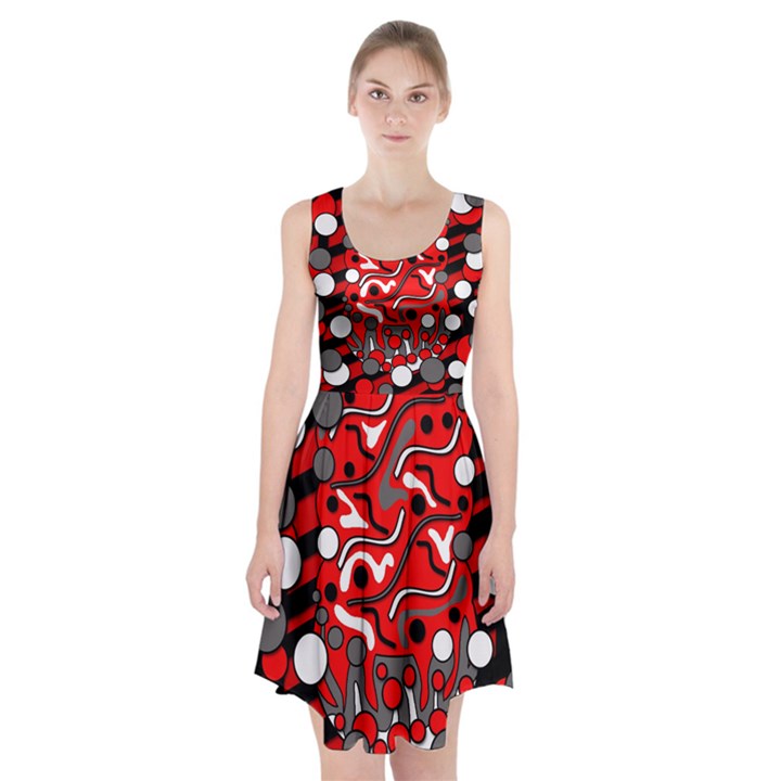 Red mess Racerback Midi Dress