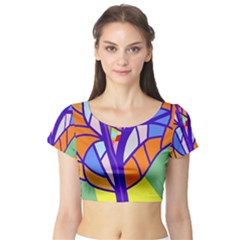 Decorative Tree 4 Short Sleeve Crop Top (tight Fit)