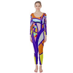 Decorative Tree 4 Long Sleeve Catsuit