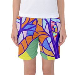 Decorative Tree 4 Women s Basketball Shorts by Valentinaart