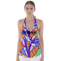 Decorative Tree 4 Babydoll Tankini Top