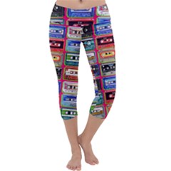 Acrylic Mix   Red Capri Yoga Leggings