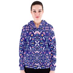 Flora Cosmica Women s Zipper Hoodie by miranema