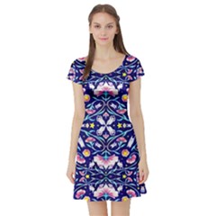 Flora Cosmica Short Sleeve Skater Dress by miranema