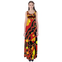 Orange Floating Empire Waist Maxi Dress