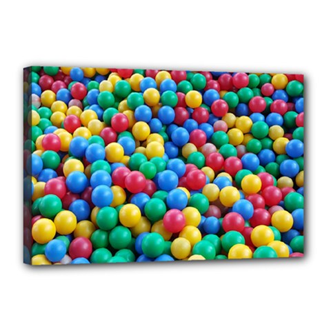 Funny Colorful Red Yellow Green Blue Kids Play Balls Canvas 18  X 12  by yoursparklingshop