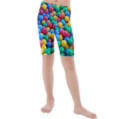 Funny Colorful Red Yellow Green Blue Kids Play Balls Kids  Mid Length Swim Shorts by yoursparklingshop