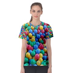 Funny Colorful Red Yellow Green Blue Kids Play Balls Women s Sport Mesh Tee