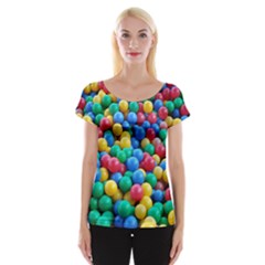 Funny Colorful Red Yellow Green Blue Kids Play Balls Women s Cap Sleeve Top by yoursparklingshop