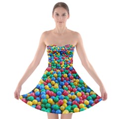 Funny Colorful Red Yellow Green Blue Kids Play Balls Strapless Bra Top Dress by yoursparklingshop