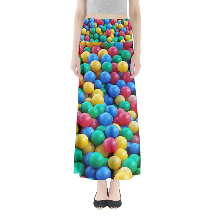 Funny Colorful Red Yellow Green Blue Kids Play Balls Maxi Skirts