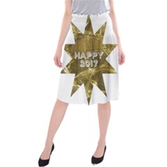 Happy New Year 2017 Gold White Star Midi Beach Skirt by yoursparklingshop