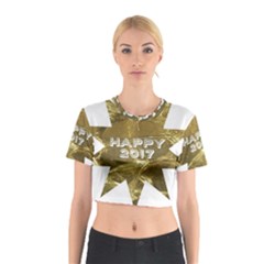 Happy New Year 2017 Gold White Star Cotton Crop Top by yoursparklingshop