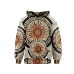 Ancient Aztec Sun Calendar 1790 Vintage Drawing Kids  Pullover Hoodie