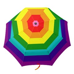 Colorful Stripes Lgbt Rainbow Flag Folding Umbrellas by yoursparklingshop