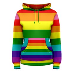 Colorful Stripes Lgbt Rainbow Flag Women s Pullover Hoodie by yoursparklingshop