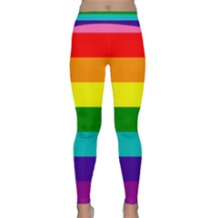 Colorful Stripes Lgbt Rainbow Flag Yoga Leggings  by yoursparklingshop