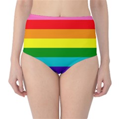 Colorful Stripes Lgbt Rainbow Flag High-waist Bikini Bottoms by yoursparklingshop