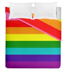 Colorful Stripes Lgbt Rainbow Flag Duvet Cover Double Side (queen Size) by yoursparklingshop