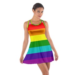 Colorful Stripes Lgbt Rainbow Flag Cotton Racerback Dress