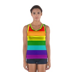 Colorful Stripes Lgbt Rainbow Flag Women s Sport Tank Top  by yoursparklingshop