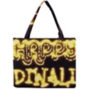 Happy Diwali Yellow Black Typography Mini Tote Bag View1