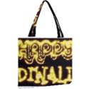 Happy Diwali Yellow Black Typography Mini Tote Bag View2